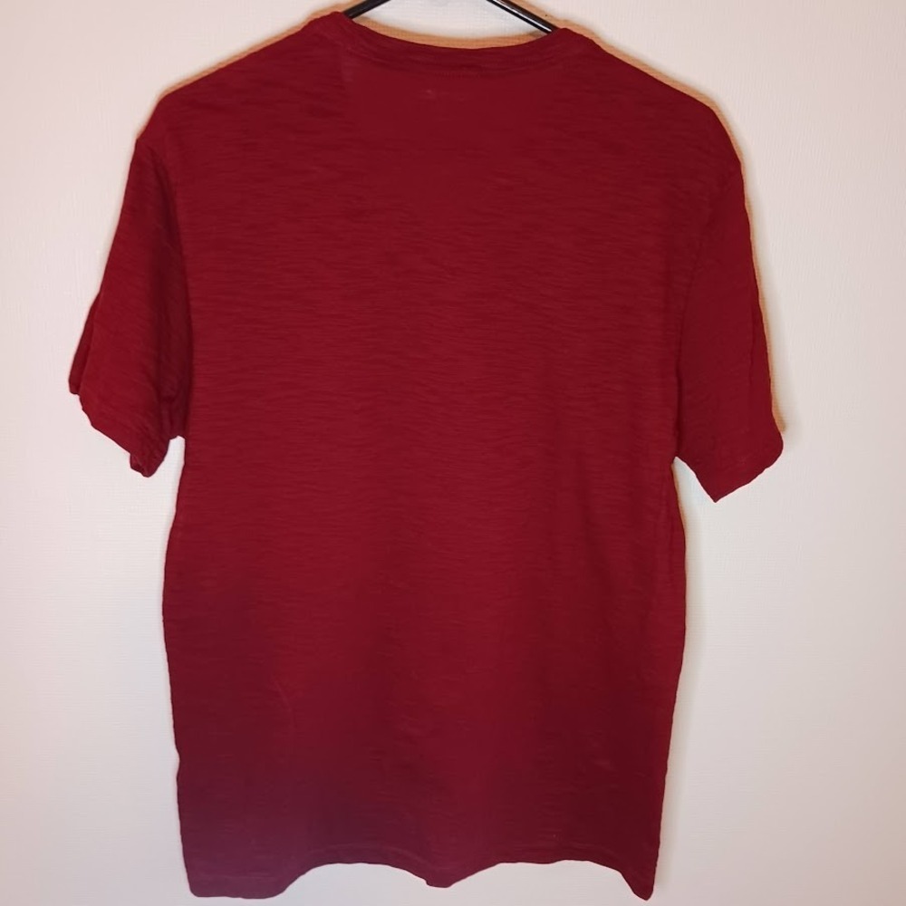 Express Short‎ Sleeve V-Neck Shirt Cotton Red Size Large - Picture 3 of 8